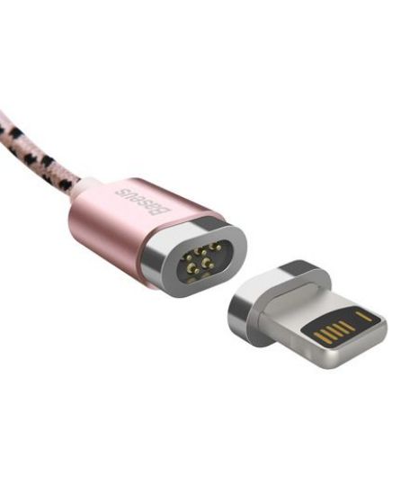 تصویر  کابل مغناطیسی یک متری شارژ و انتقال اطلاعات USB به Lightning باسئوس مدل Insnap
