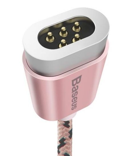 تصویر  کابل مغناطیسی یک متری شارژ و انتقال اطلاعات USB به Lightning باسئوس مدل Insnap