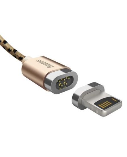 تصویر  کابل مغناطیسی یک متری شارژ و انتقال اطلاعات USB به Lightning باسئوس مدل Insnap