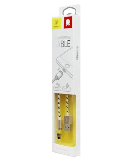 تصویر  کابل مغناطیسی یک متری شارژ و انتقال اطلاعات USB به Lightning باسئوس مدل Insnap