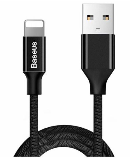 تصویر  کابل 3 متری شارژ و انتقال اطلاعات USB به Lightning باسئوس مدل Yiven