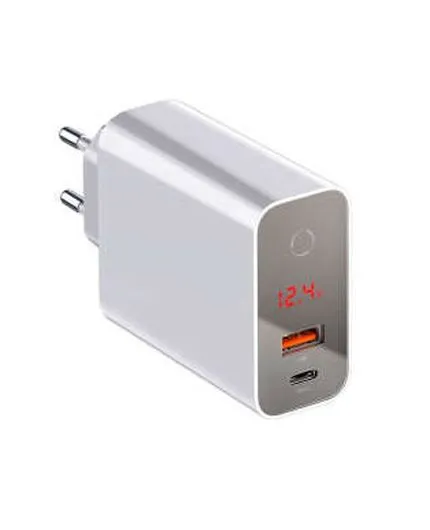 تصویر  شارژر دیواری باسئوس 45 وات مدل BS-EU907 (دو پورت)