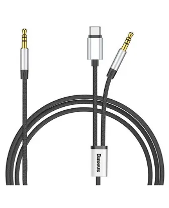 تصویر  کابل 1.2 متری تبدیل USB Type-C به خروجی صوتی 3.5mm باسئوس مدل L38