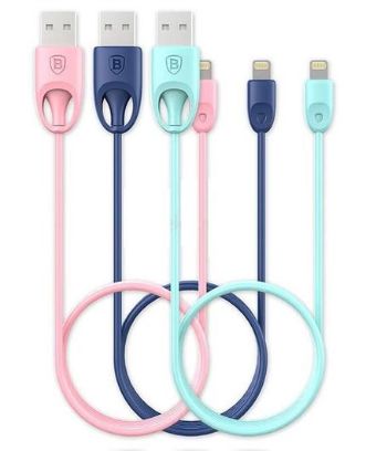 کابل یک متری شارژ و انتقال اطلاعات USB به لایتنینگ باسئوس مدل MFi