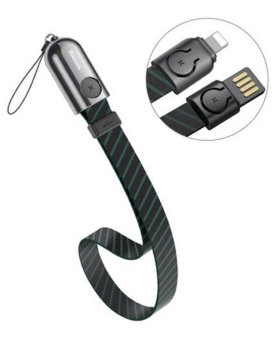 تصویر  کابل 35 سانتی‌متری شارژ و انتقال اطلاعات USB به لایتنینگ باسئوس مدل GOLDEN COLLAR