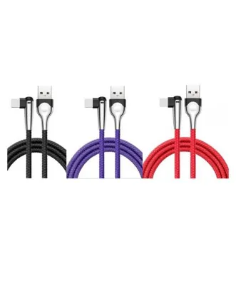 تصویر کابل دو متری شارژ و انتقال اطلاعات USB به USB Type-C باسئوس مدل Sharp