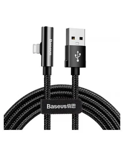 تصویر  کابل شارژ و اتصال همزمان هندزفری  120 سانتی‌متری USB به لایتنینگ باسئوس مدل Rhythm Bent Connector
