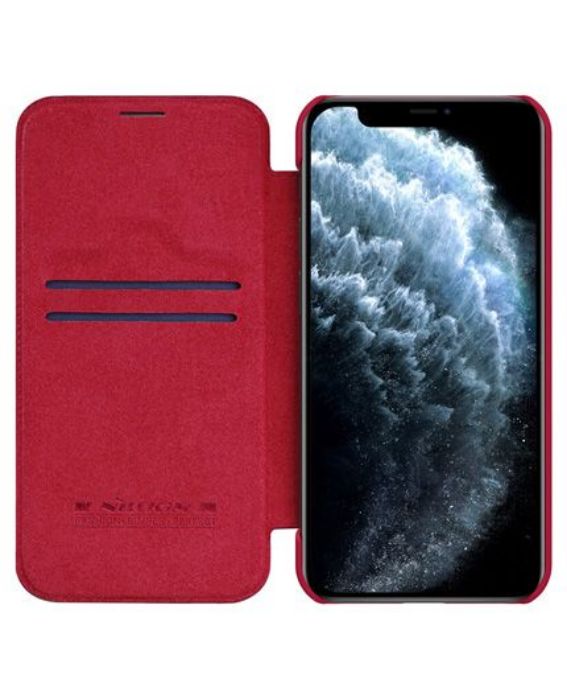 تصویر  کیف کلاسوری چرمی نیلکین مدل کیو آی ان برای گوشی اپل آیفون 12 مینی