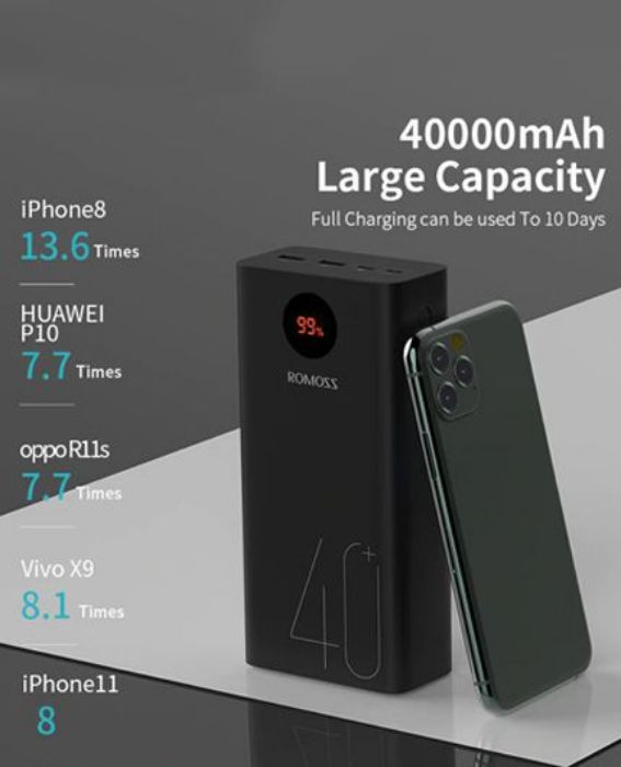 تصویر  پاوربانک روموس مدل PEA40 ظرفیت 40000 میلی آمپر ساعت