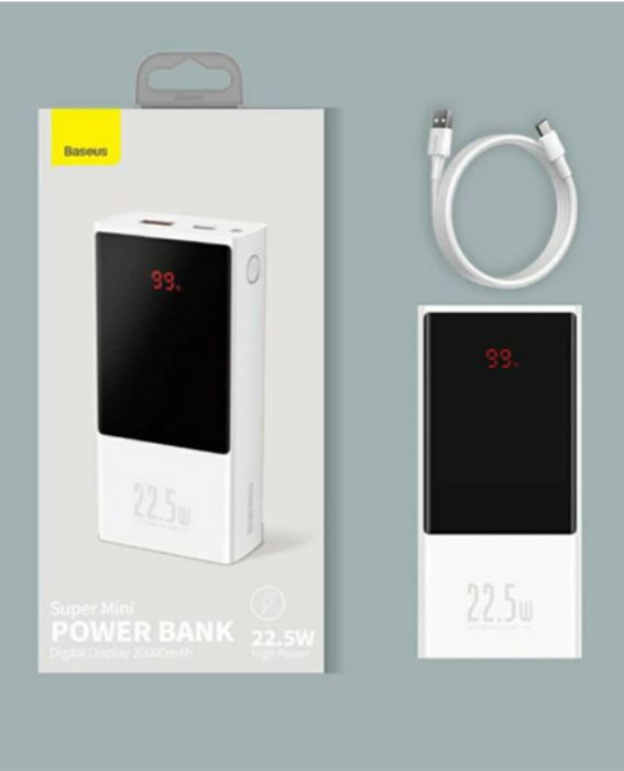 تصویر  پاوربانک باسئوس مدل Super Mini PPMN-B02 ظرفیت 20000 میلی آمپر ساعت