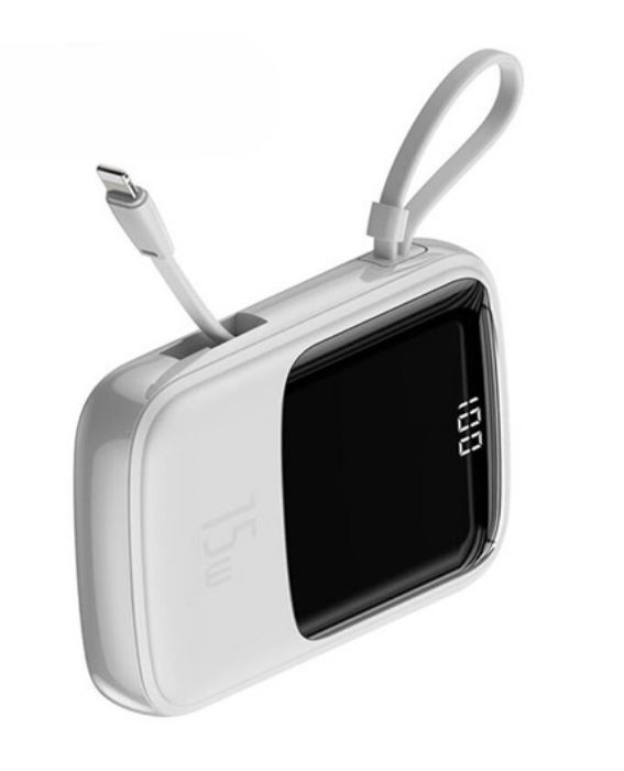 تصویر  پاوربانک باسئوس مدل PPQD-B01 ظرفیت 10000 میلی آمپر ساعت همراه با کابل Lightning