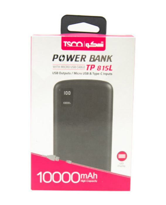 تصویر  پاوربانک تسکو مدل TP 815L ظرفیت 10000 میلی آمپر ساعت