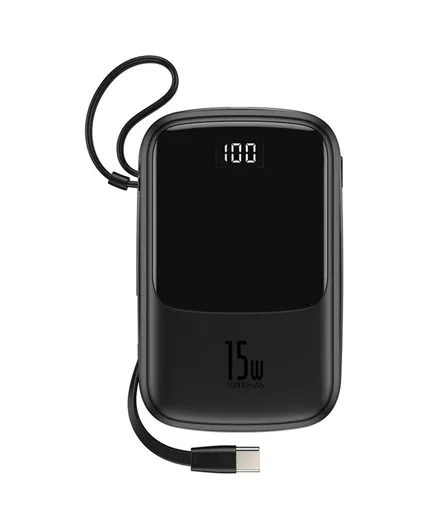 تصویر  پاوربانک باسئوس مدل PPQD-A01 ظرفیت 10000 میلی آمپر ساعت همراه با کابل Type-C