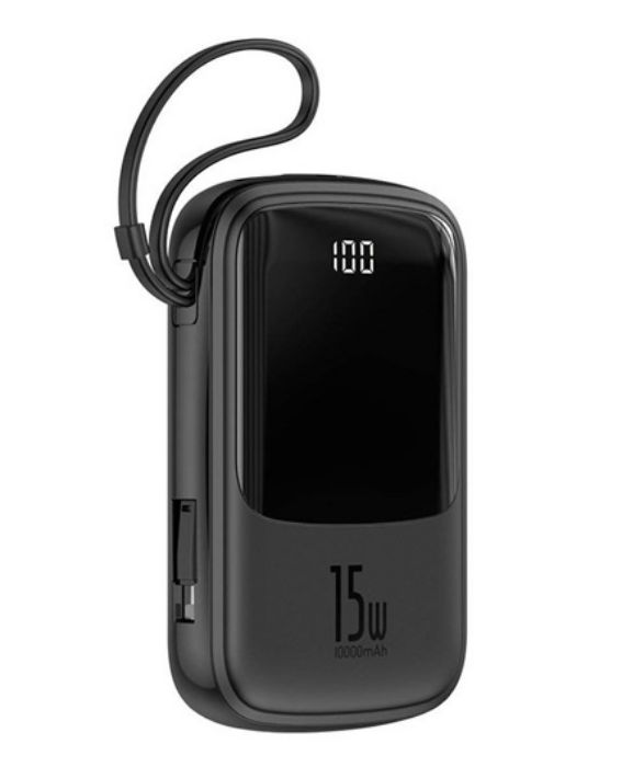 تصویر  پاوربانک باسئوس مدل PPQD-A01 ظرفیت 10000 میلی آمپر ساعت همراه با کابل Type-C