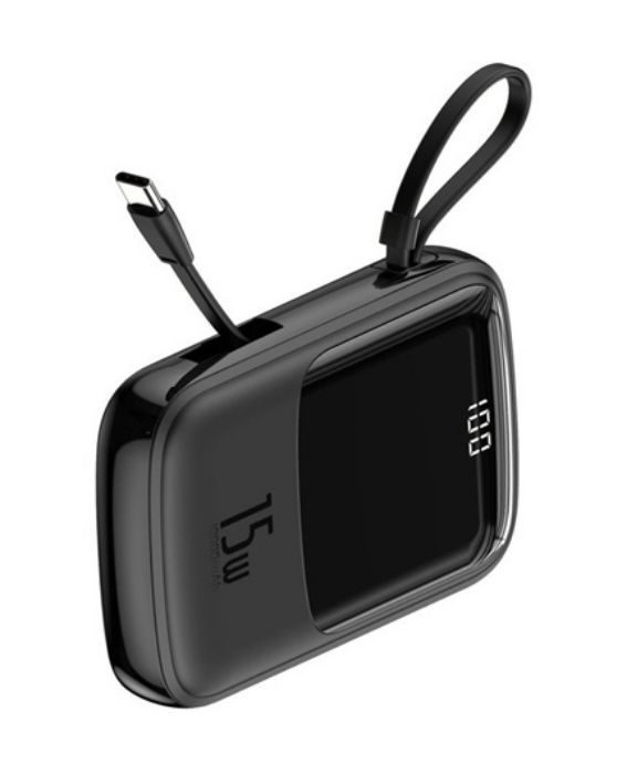 تصویر  پاوربانک باسئوس مدل PPQD-A01 ظرفیت 10000 میلی آمپر ساعت همراه با کابل Type-C