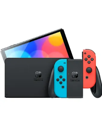 تصویر  کنسول بازی نینتندو مدل Switch Neon Blue and Neon Red Joy-Con OLED