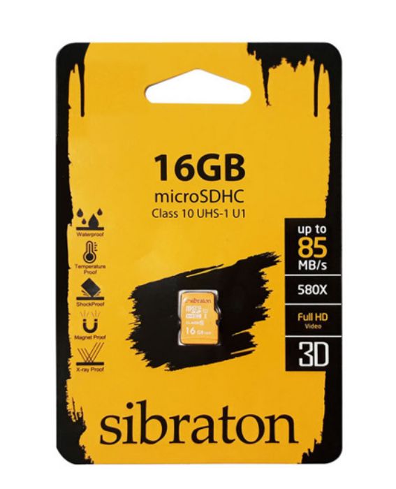 تصویر  کارت حافظه 16 گیگابایت سیبراتون microSDHC کلاس 10 با سرعت 85 مگابایت در ثانیه
