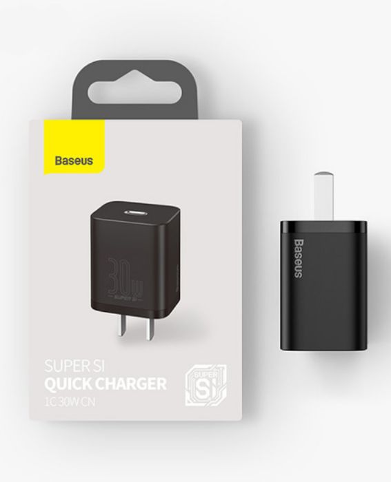 تصویر  شارژر دیواری باسئوس 30 وات مدل Super Si 1C CCCJG30CE CCSUP-J01 EU