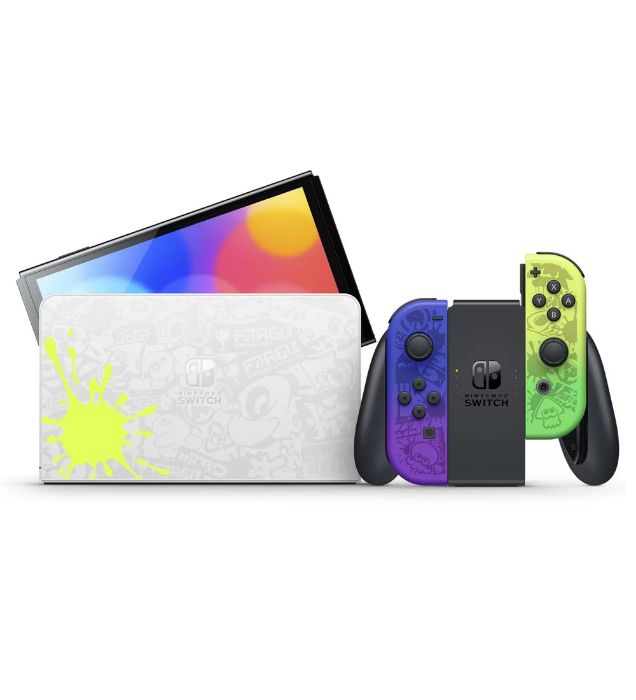 تصویر  کنسول بازی نینتندو مدل Switch White OLED Splatoon 3