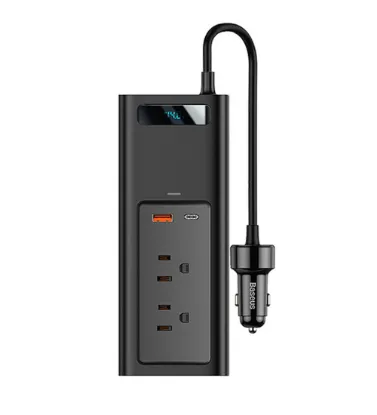 تصویر  مبدل برق و شارژر هوشمند خودرو باسئوس 150 وات مدل CRNBQ