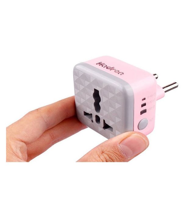 تصویر  تبدیل 3 به 2 تایمردار و محافظ برق فست شارژ هادرون مدل P103