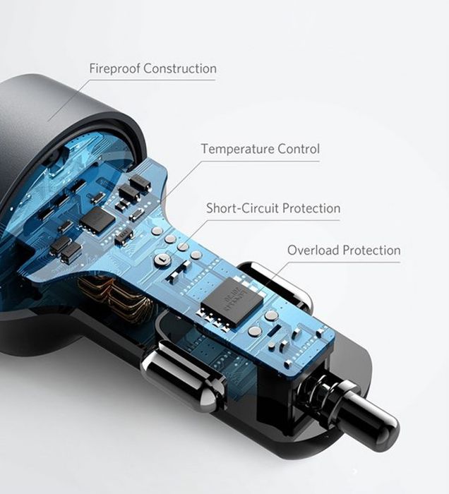 تصویر  شارژر فندکی انکر مدل A2732 توان 20 وات