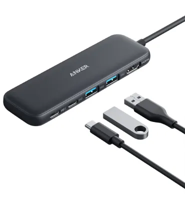 تصویر هاب 5 پورت انکر 332 با کابل USB-C مدل A8355