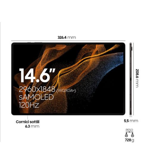 تصویر  تبلت گلکسی Tab S8 Ultra سامسونگ 5G - حافظه 256 گیگابایت - رم 12 گیگابایت