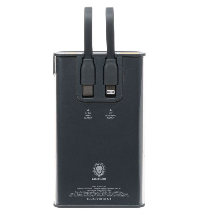 تصویر  پاوربانک گرین لاین مدل GNTP10MAHPBBK 20W ظرفیت 10000 میلی آمپر ساعت