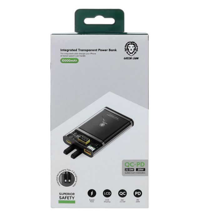 تصویر  پاوربانک گرین لاین مدل GNTP10MAHPBBK 20W ظرفیت 10000 میلی آمپر ساعت
