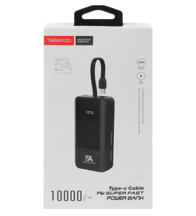 تصویر  پاوربانک ترانیو مدل T-F21 22.5W ظرفیت 10000 میلی آمپر ساعت