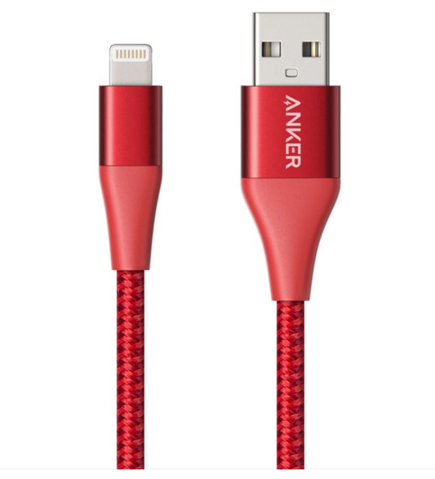 تصویر  کابل 1.8 متری شارژ USB به Lightning انکر مدل Powerline+ II A8453