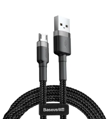 تصویر  کابل 2 متری شارژ USB به microUSB باسئوس مدل CAMKLF-C