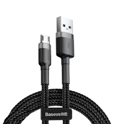 تصویر  کابل 2 متری شارژ USB به microUSB باسئوس مدل CAMKLF-C