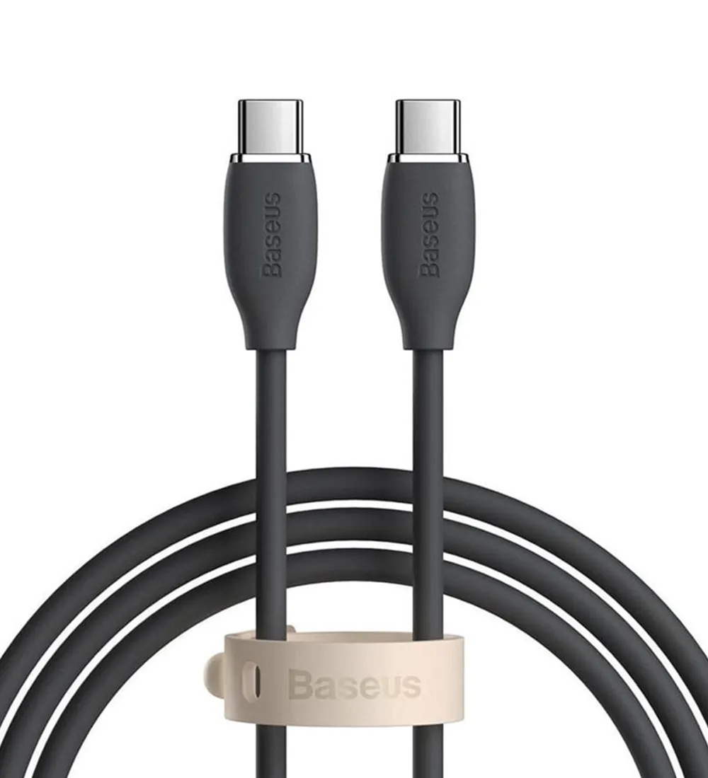 تصویر  کابل 1.2 متری شارژ USB Type-C به USB Type-C باسئوس مدل Jelly Liquid Silica Gel CAGD030001