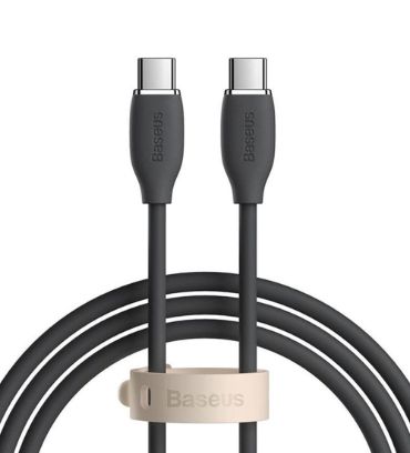 کابل 1.2 متری شارژ USB Type-C به USB Type-C باسئوس مدل Jelly Liquid Silica Gel CAGD030001