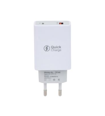 شارژر دیواری تسکو مدل TTC 60 با کابل USB Type-C (دو پورت)