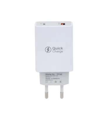 تصویر شارژر دیواری تسکو مدل TTC 60 با کابل USB Type-C (دو پورت)
