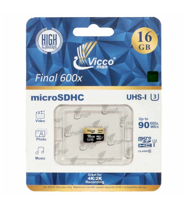 تصویر  کارت حافظه 16 گیگابایت ویکومن فاینال microSDXC کلاس 10 با سرعت 90 مگابایت در ثانیه
