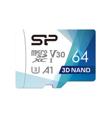 تصویر  کارت حافظه 64 گیگابایت سیلیکون پاور سوپریور پرو microSDXC کلاس 10 با سرعت 100 مگابایت در ثانیه به همراه آداپتور تبدیل