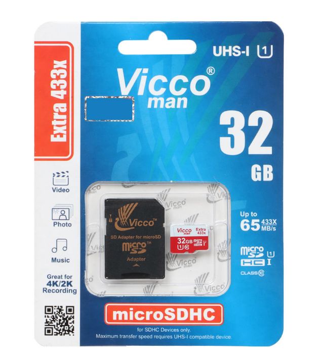 تصویر  کارت حافظه 32 گیگابایت ویکومن اکسترا microSDHC کلاس 10 با سرعت 65 مگابایت در ثانیه به همراه آداپتور تبدیل تصویر  کارت حافظه 32 گیگابایت ویکومن اکسترا microSDHC کلاس 10 با سرعت 65 مگابایت در ثانیه به همراه آداپتور تبدیل
