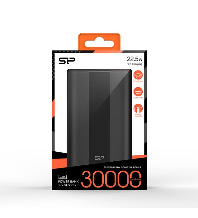 تصویر  پاوربانک سیلیکون پاور مدل QX55 ظرفیت 30000 میلی آمپر ساعت