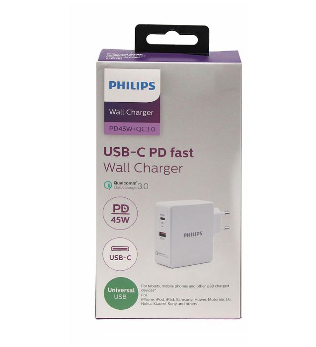 تصویر  شارژر دیواری فیلیپس مدل DLP2509 (دو پورت)