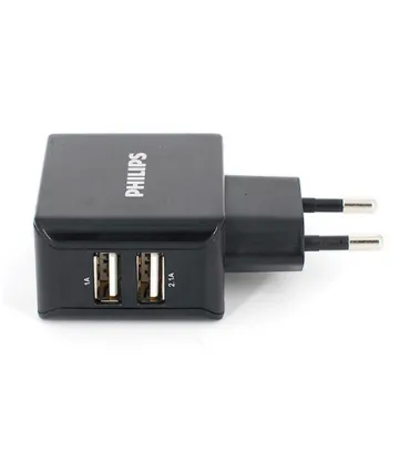تصویر  شارژر دیواری فیلیپس مدل DLP2502 (دو پورت)