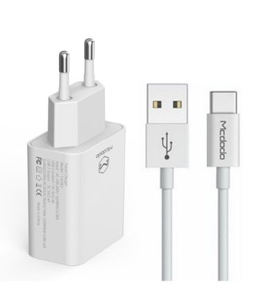 تصویر  شارژر دیواری مک دودو مدل CH-6721 با کابل Type-C (دو پورت)