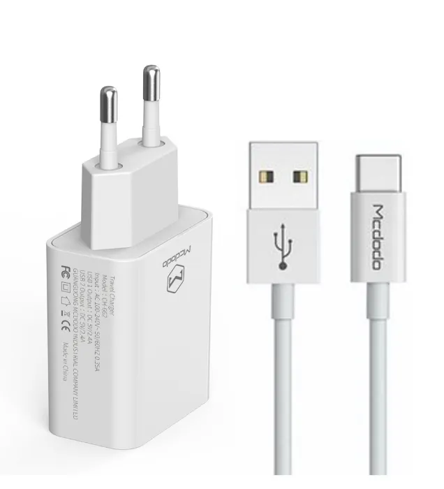 تصویر  شارژر دیواری مک دودو مدل CH-6721 با کابل Type-C (دو پورت)