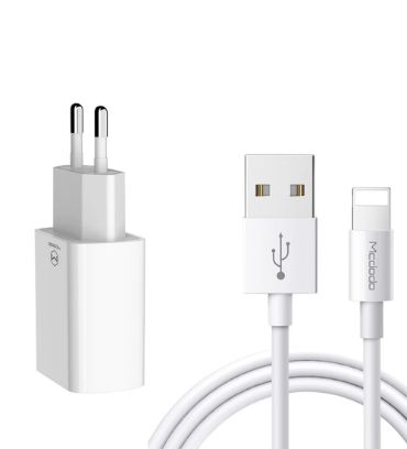 شارژر دیواری مک دودو مدل CH-6720 با کابل USB به lightening (دو پورت)