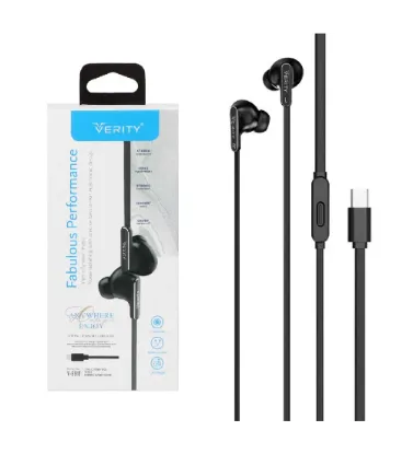 تصویر  هندزفری با سیم وریتی مدل V-E91T با پورت Type-C