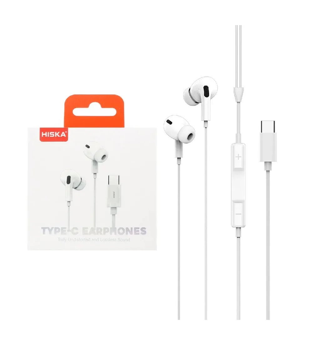 تصویر  هندزفری با سیم هیسکا مدل HK-707C با پورت Type-C