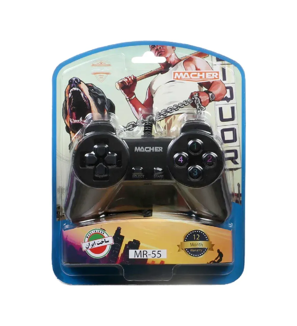 تصویر  دسته بازی تک معمولی Macher مدل MR-55-مشکی